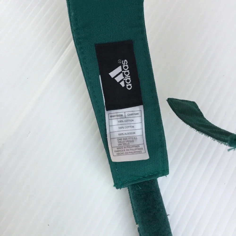 Adidas Forest Green Adjustable Cotton Athletic Golf Visor W772Z‎ 035816 OSFA